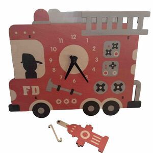 Modern Moose Fire Engine Battery Operated Clock -PCPEN064 Hero Fireman Hydrant‎
